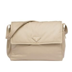 Prada Large Padded Shoulder Bag In Beige For Women 14.1in/ 36cm