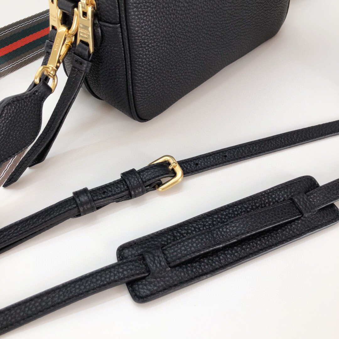 Prada Medium Camera Bag With Gold Tone Hardware In Black For Women 8.6in/ 22cm - Image 8