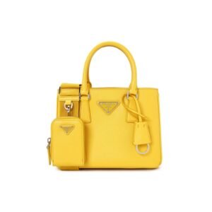 Prada Saffiano Lux Galleria In Yellow For Women 9in/ 23cm
