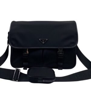Prada Saffiano Shoulder Bag Black For Women 12.6 in / 32 cm